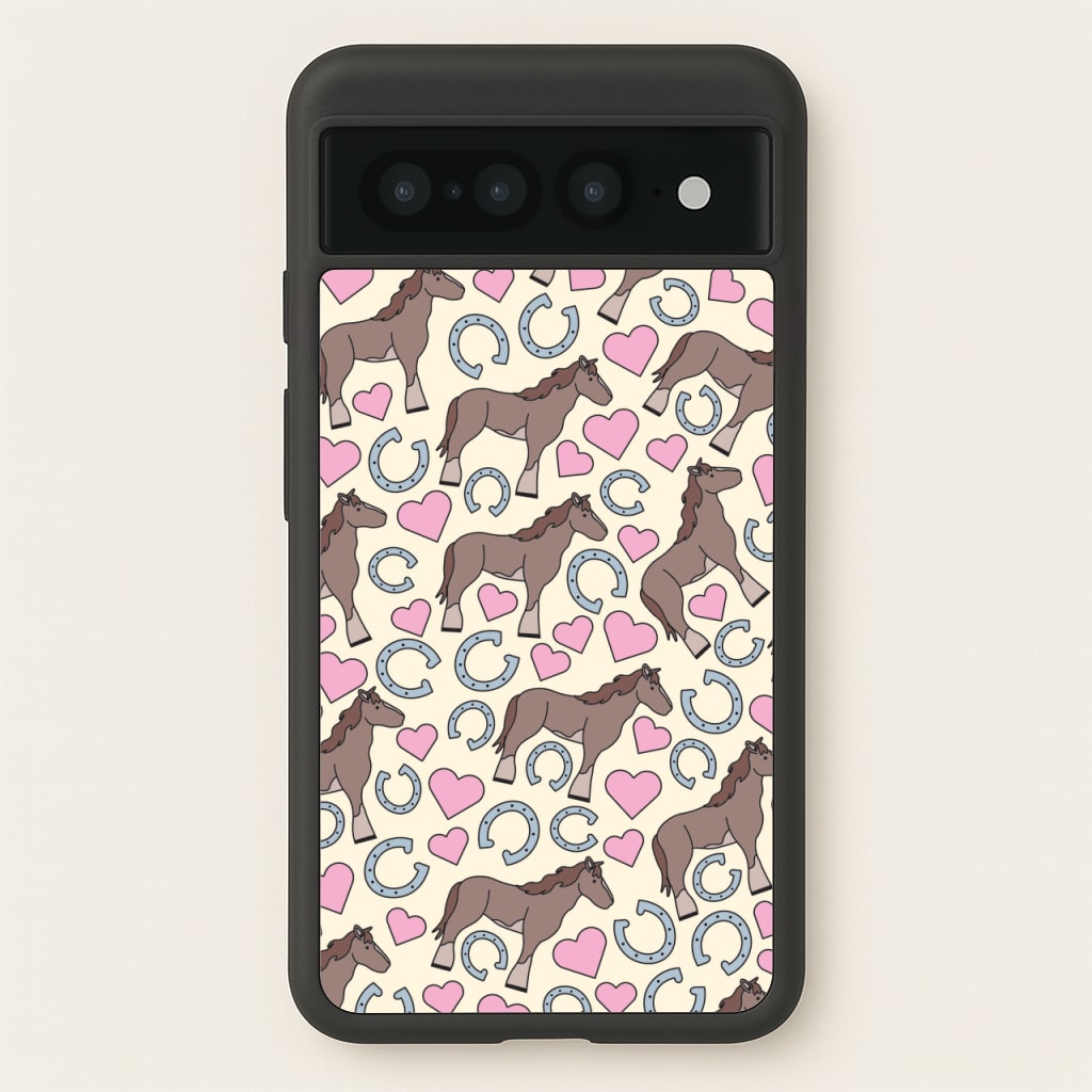 Horses And Horseshoes Pattern - Horses - Horses Phone Case for Google Pixel 7 Pro