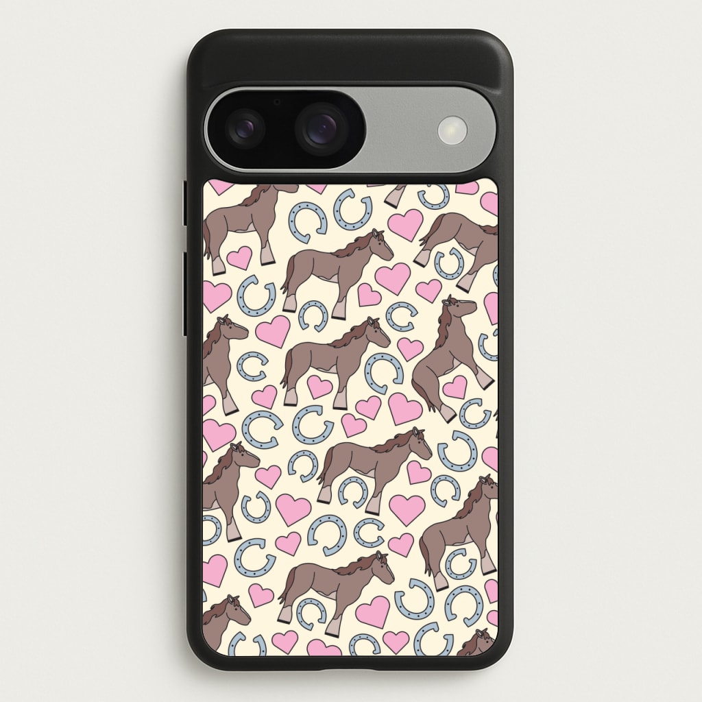 Horses And Horseshoes Pattern - Horses - Horses Phone Case for Google Pixel 9 / 9 Pro