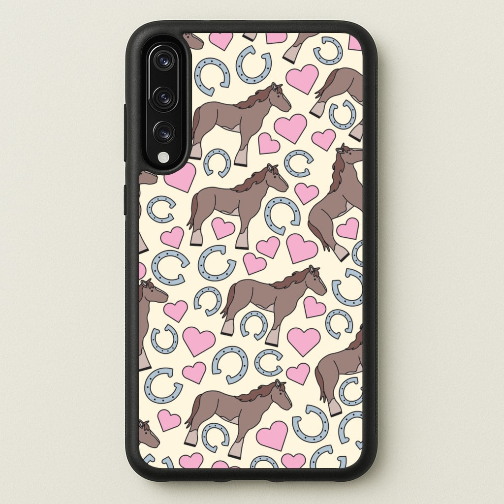 Horses And Horseshoes Pattern - Horses - Horses Phone Case for Huawei P20 Pro