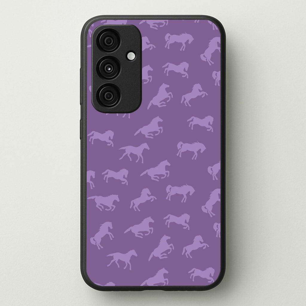 Purple Horse Pattern - Horses - Horses Phone Case for Galaxy A35