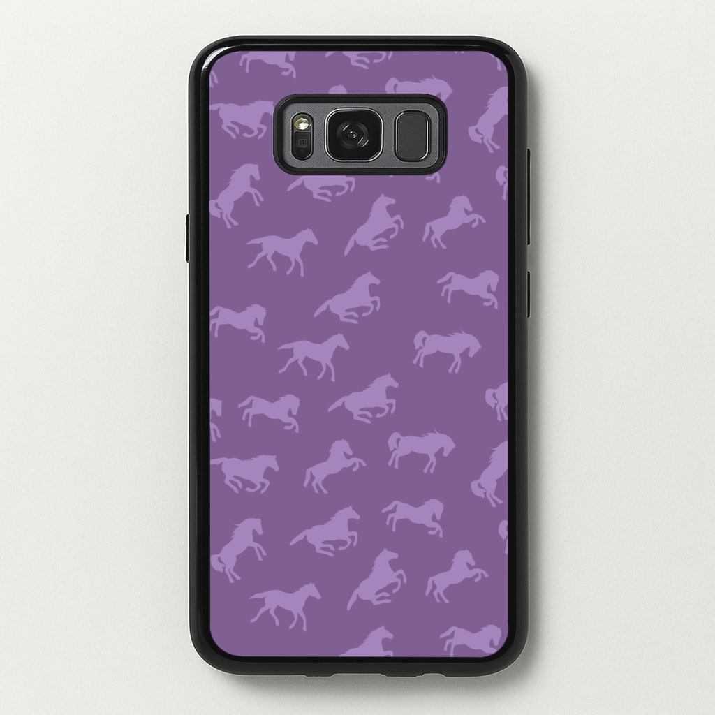 Purple Horse Pattern - Horses - Horses Phone Case for Galaxy S8 Plus