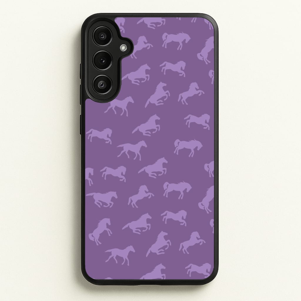 Purple Horse Pattern - Horses - Horses Phone Case for Galaxy A34
