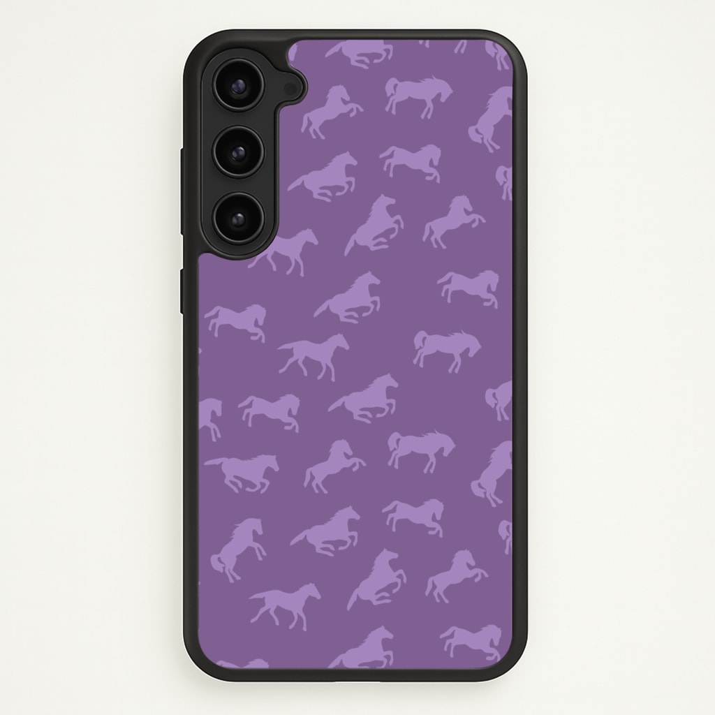 Purple Horse Pattern - Horses - Horses Phone Case for Galaxy S23