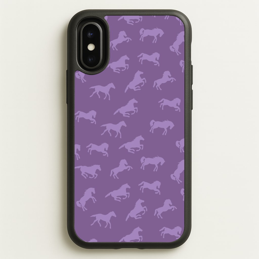 Purple Horse Pattern - Horses - Horses Phone Case for iPhone X / XS