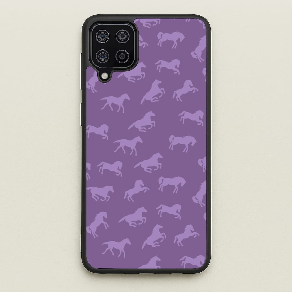 Purple Horse Pattern - Horses - Horses Phone Case for Galaxy A12