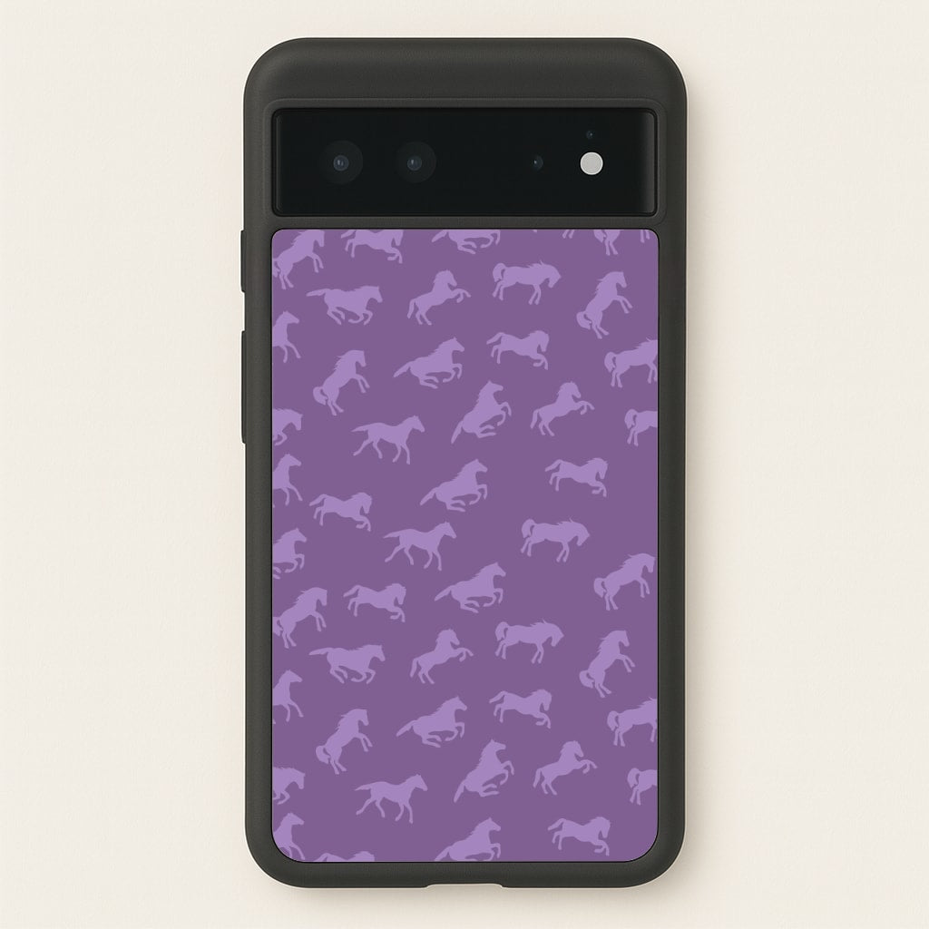 Purple Horse Pattern - Horses - Horses Phone Case for Google Pixel 6