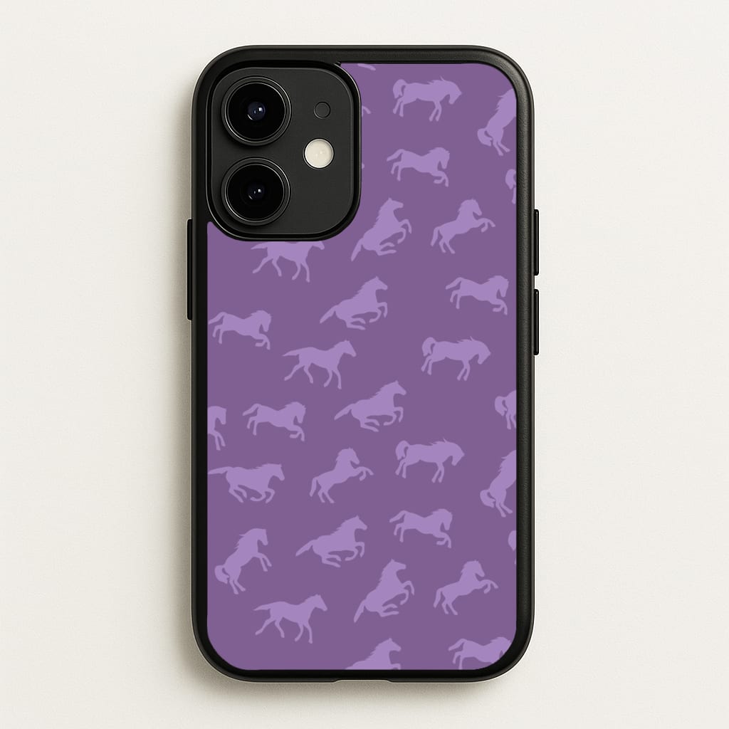 Purple Horse Pattern - Horses - Horses Phone Case for iPhone 12 / 12 Pro