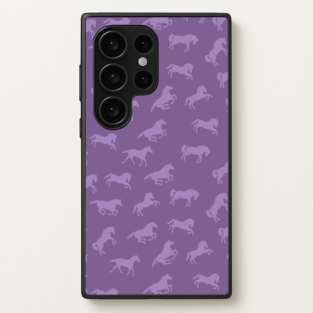 Purple Horse Pattern - Horses - Horses Phone Case for Galaxy S24 Ultra