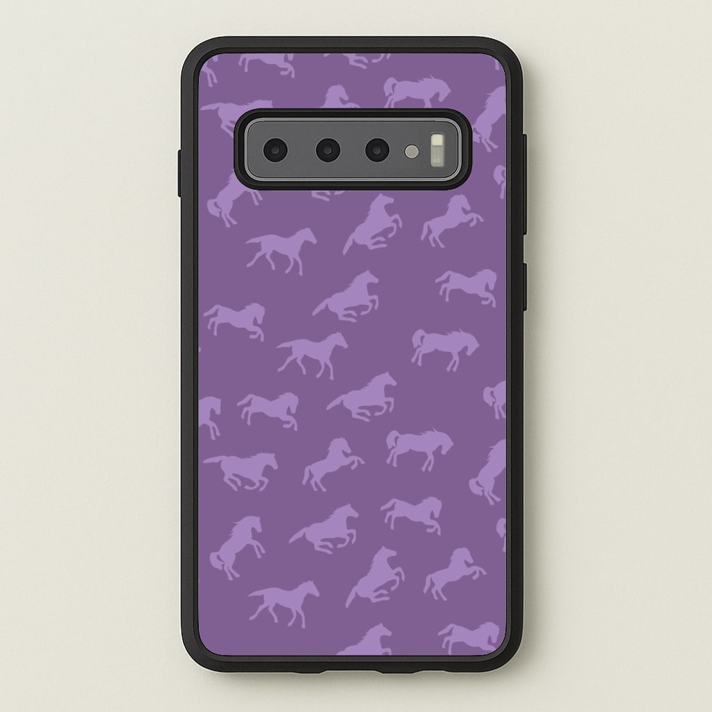 Purple Horse Pattern - Horses - Horses Phone Case for Galaxy S10 Plus
