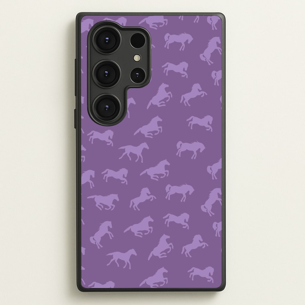 Purple Horse Pattern - Horses - Horses Phone Case for Galaxy S25 Ultra