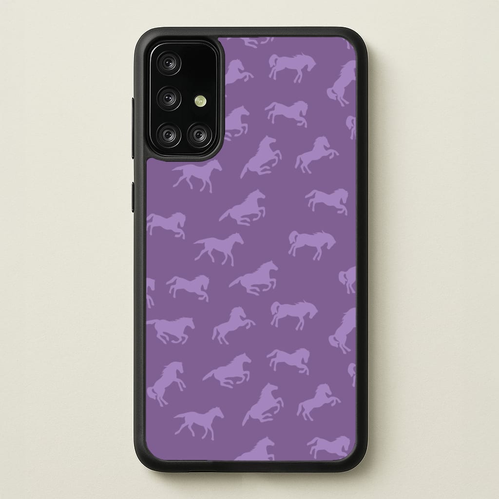 Purple Horse Pattern - Horses - Horses Phone Case for Galaxy A71