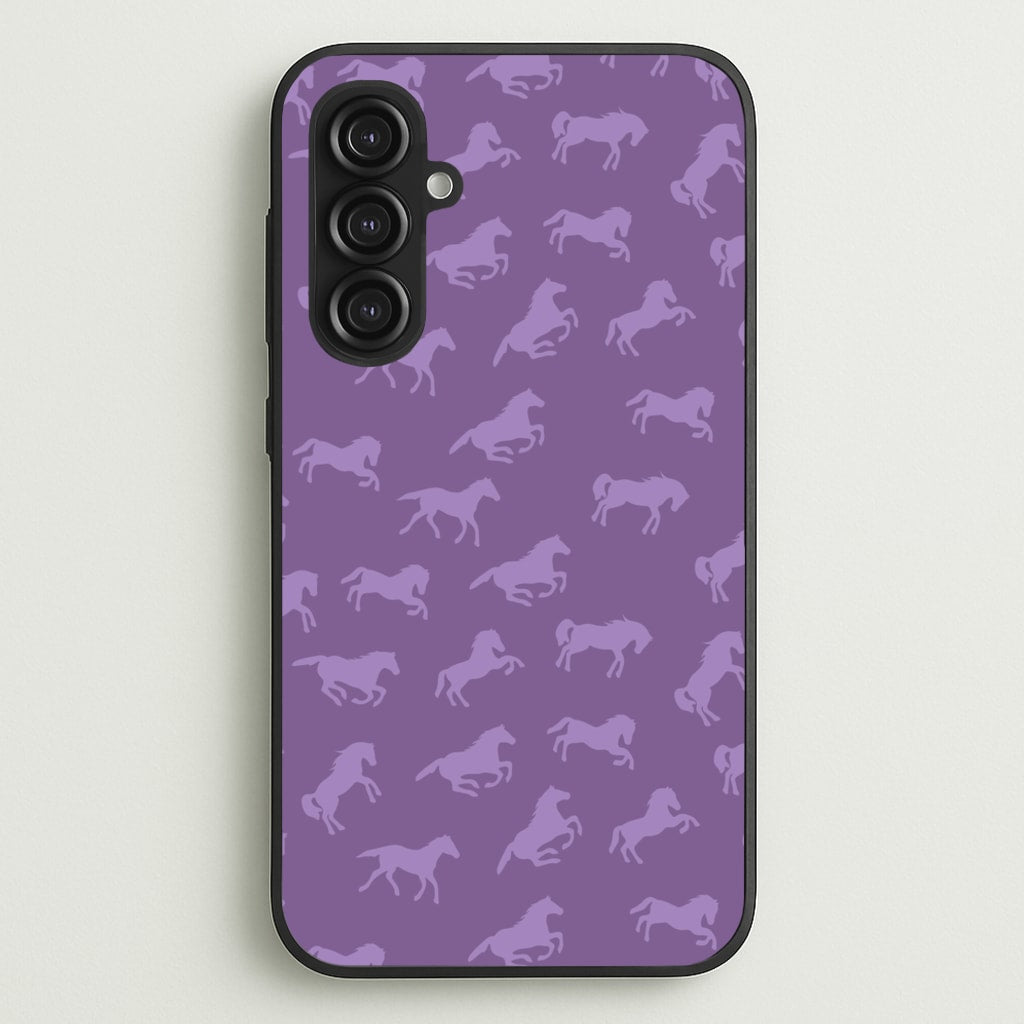 Purple Horse Pattern - Horses - Horses Phone Case for Galaxy S23FE
