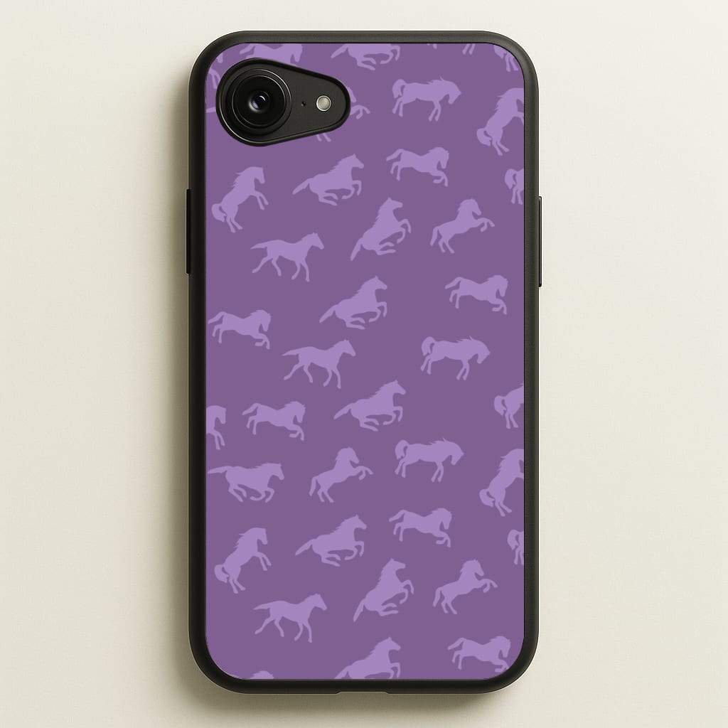 Purple Horse Pattern - Horses - Horses Phone Case for iPhone 16e