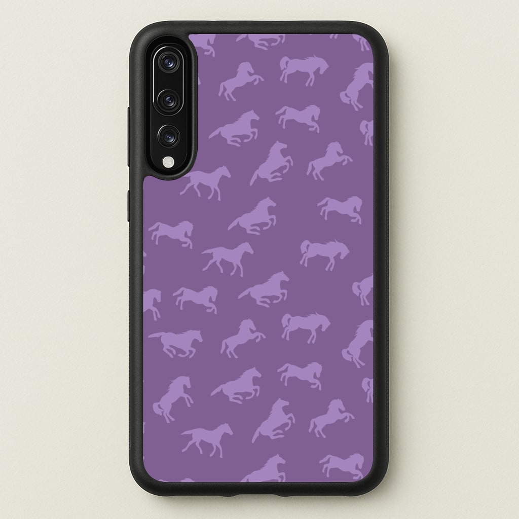 Purple Horse Pattern - Horses - Horses Phone Case for Huawei P20 Pro