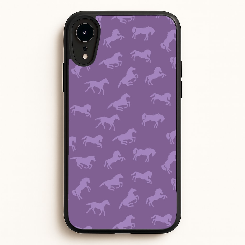Purple Horse Pattern - Horses - Horses Phone Case for iPhone XR