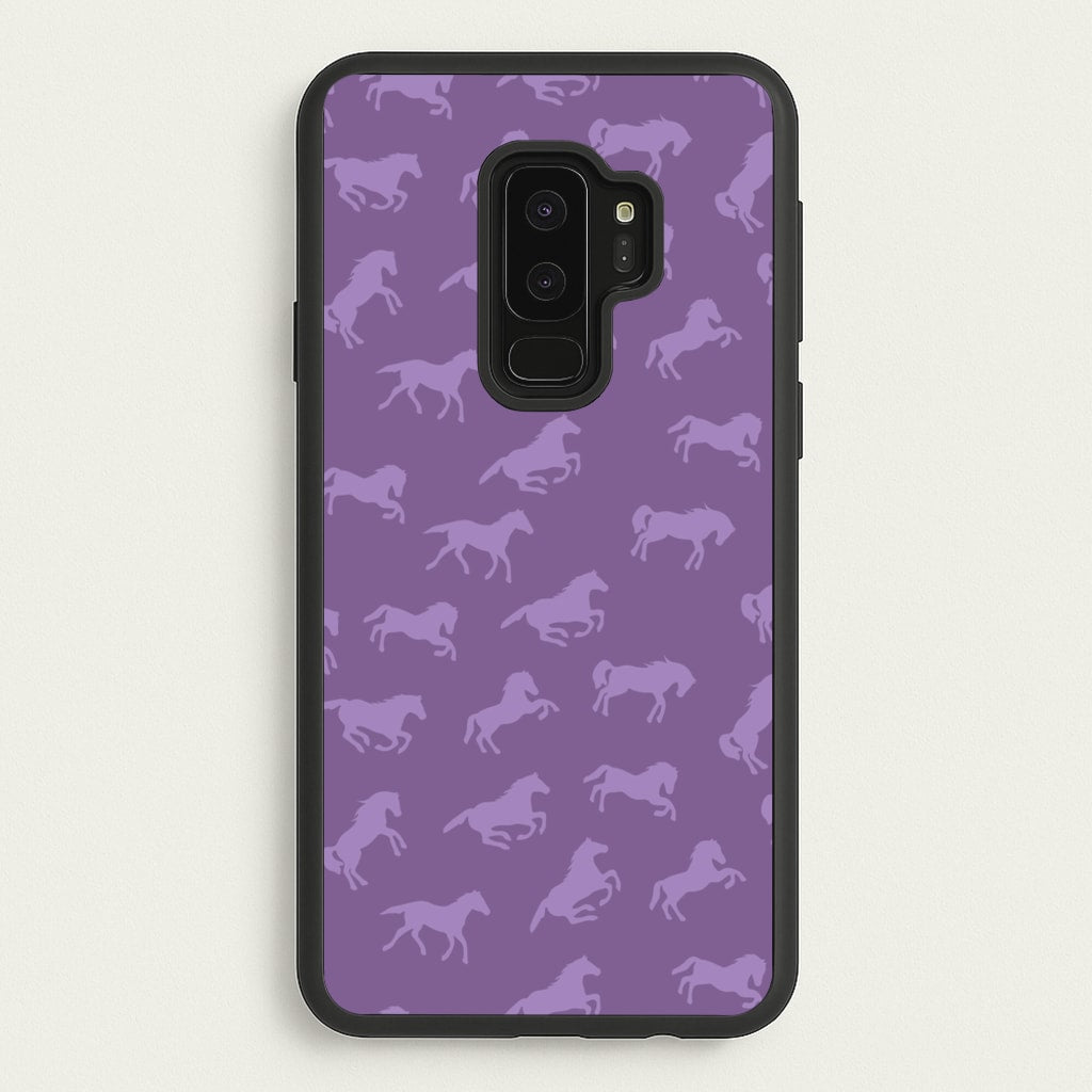 Purple Horse Pattern - Horses - Horses Phone Case for Galaxy S9 Plus