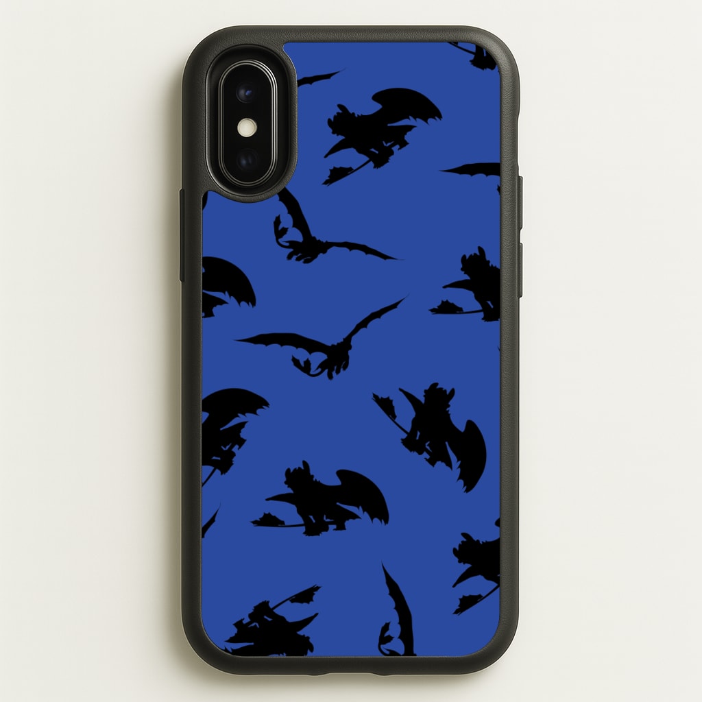 Dragon Silhouettes Pattern - How To Train Your Dragon Phone Case for iPhone X / XS