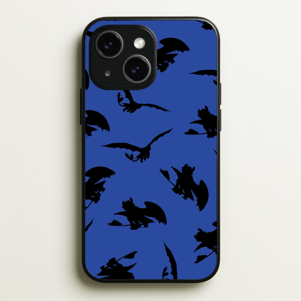 Dragon Silhouettes Pattern - How To Train Your Dragon Phone Case for iPhone 15