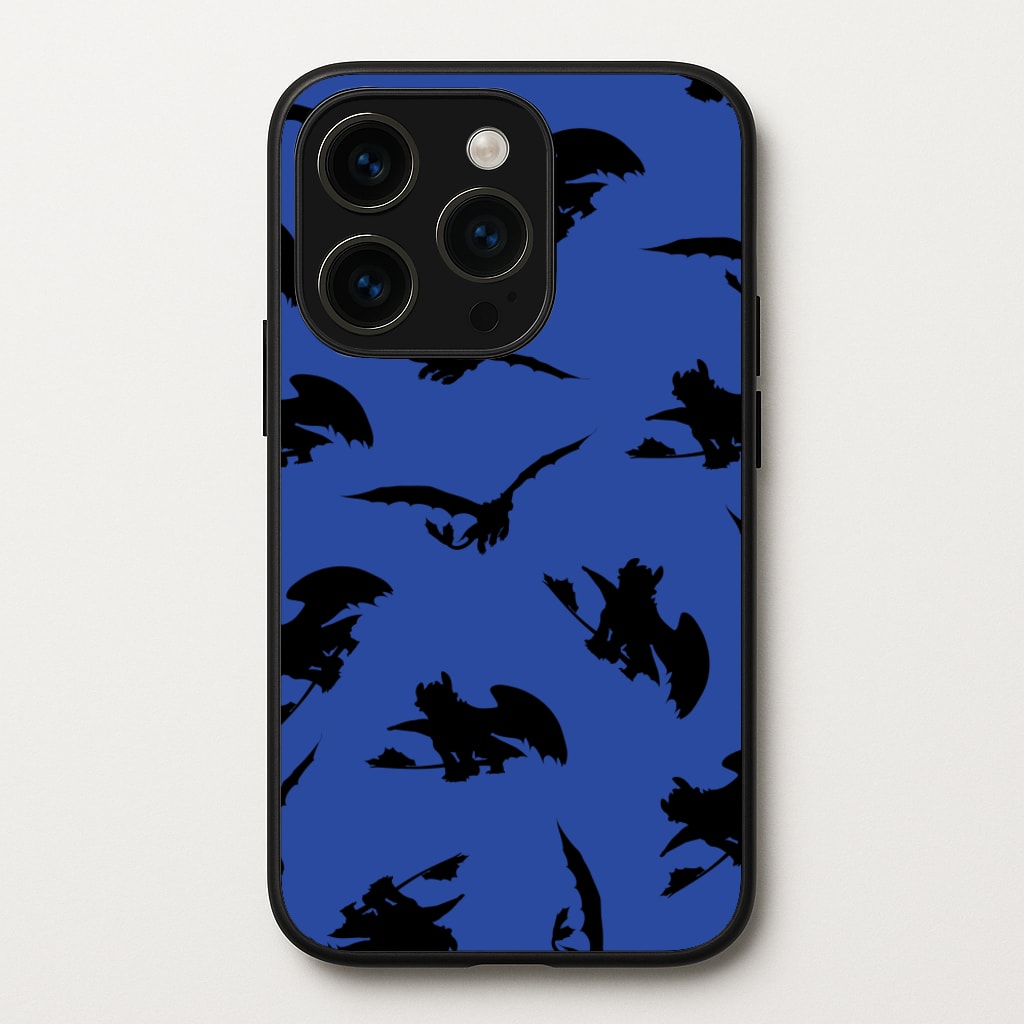 Dragon Silhouettes Pattern - How To Train Your Dragon Phone Case for iPhone 15 Pro Max