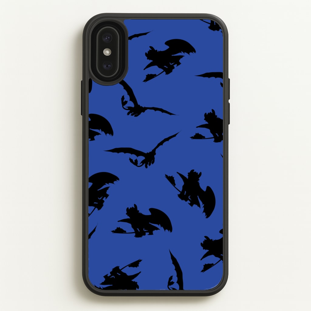 Dragon Silhouettes Pattern - How To Train Your Dragon Phone Case for iPhone XS Max