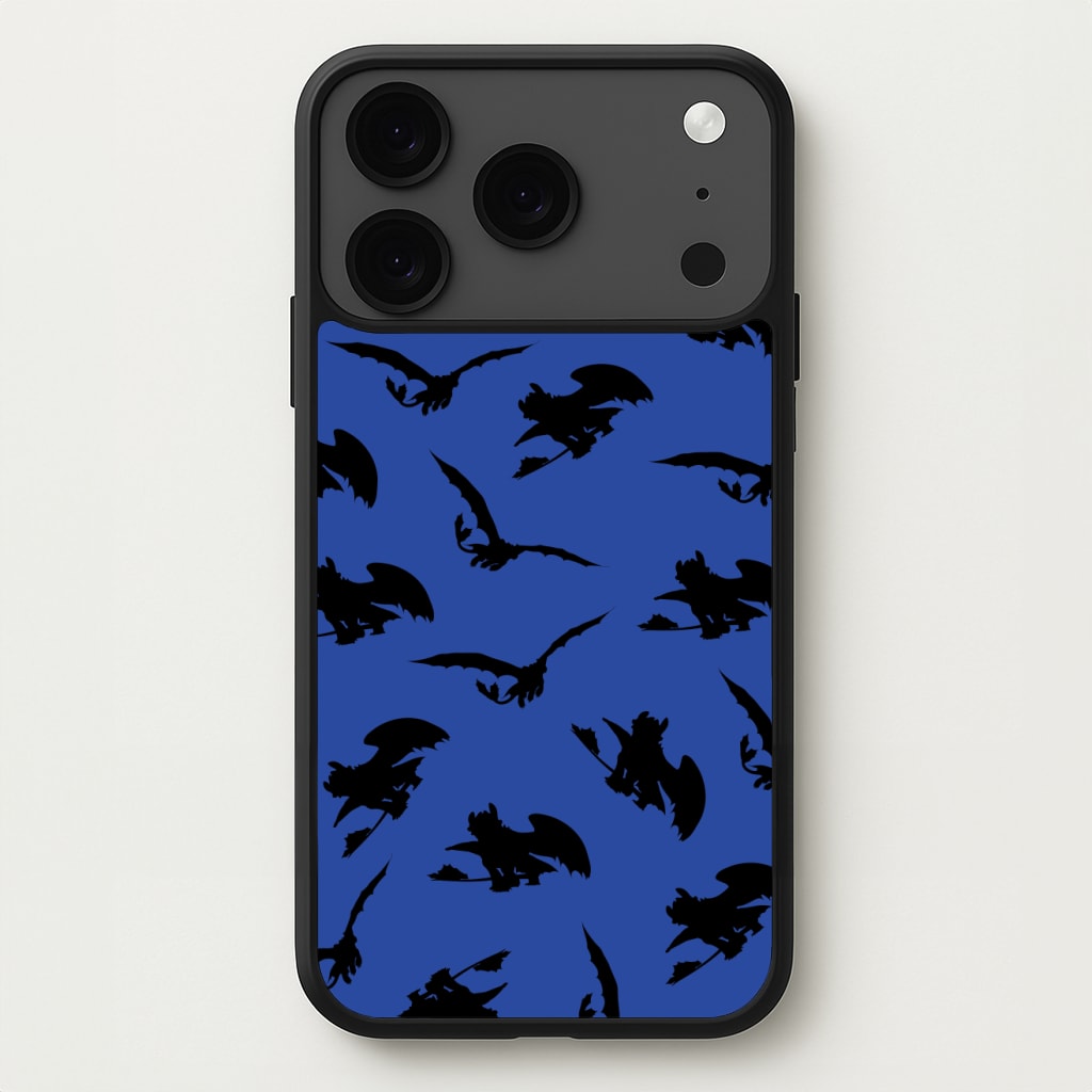 Dragon Silhouettes Pattern Phone Case for iPhone 17 Pro Max