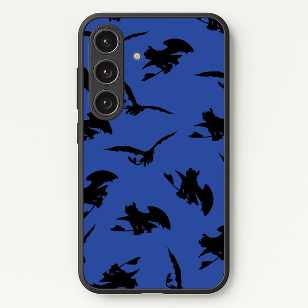 Dragon Silhouettes Pattern - How To Train Your Dragon Phone Case for Galaxy S24