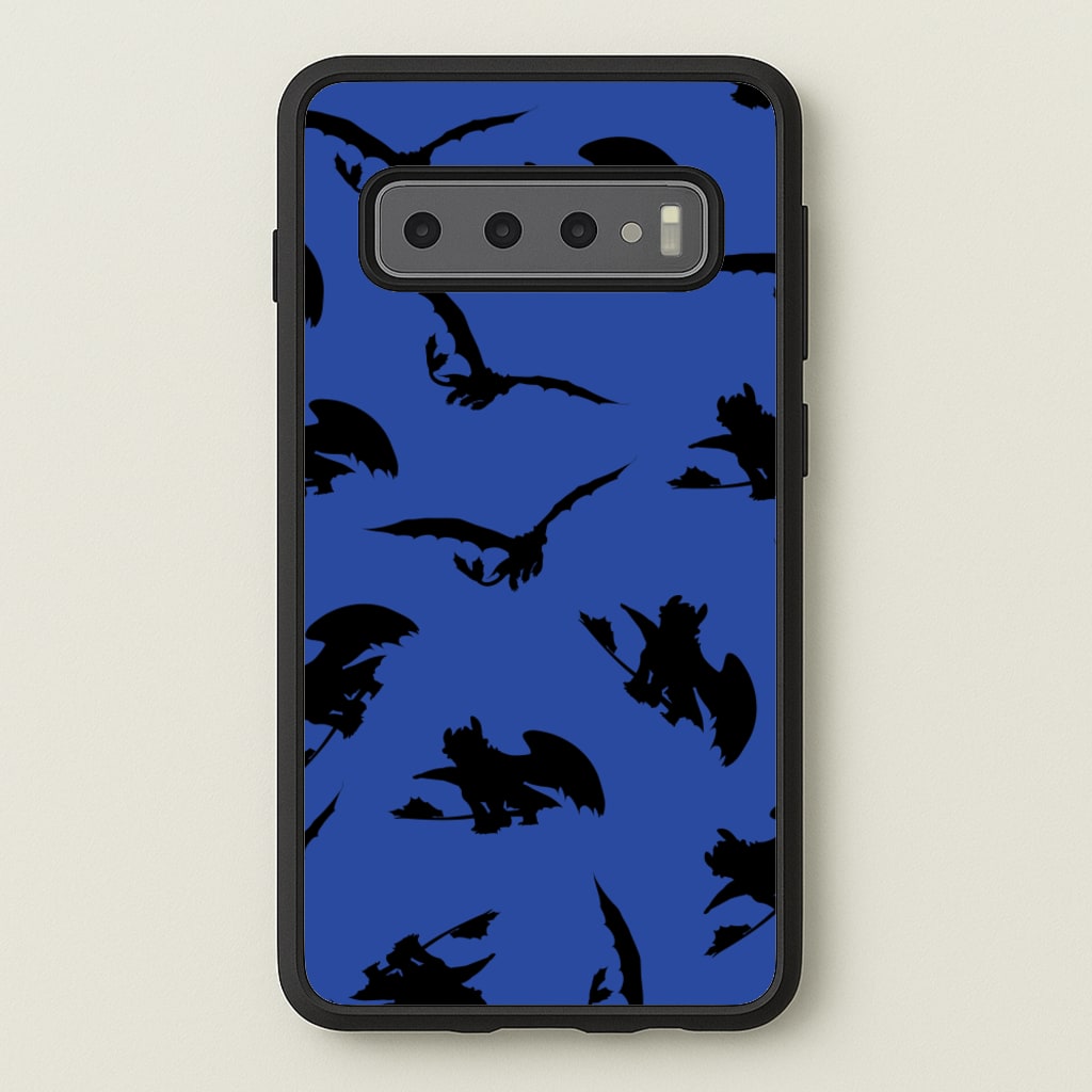 Dragon Silhouettes Pattern - How To Train Your Dragon Phone Case for Galaxy S10 Plus