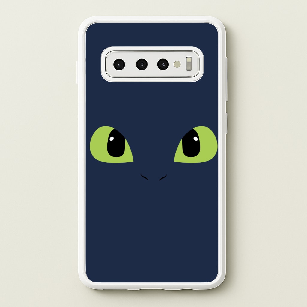 Black Fury Dragon Face - How To Train Your Dragon Phone Case for Galaxy S10 Plus