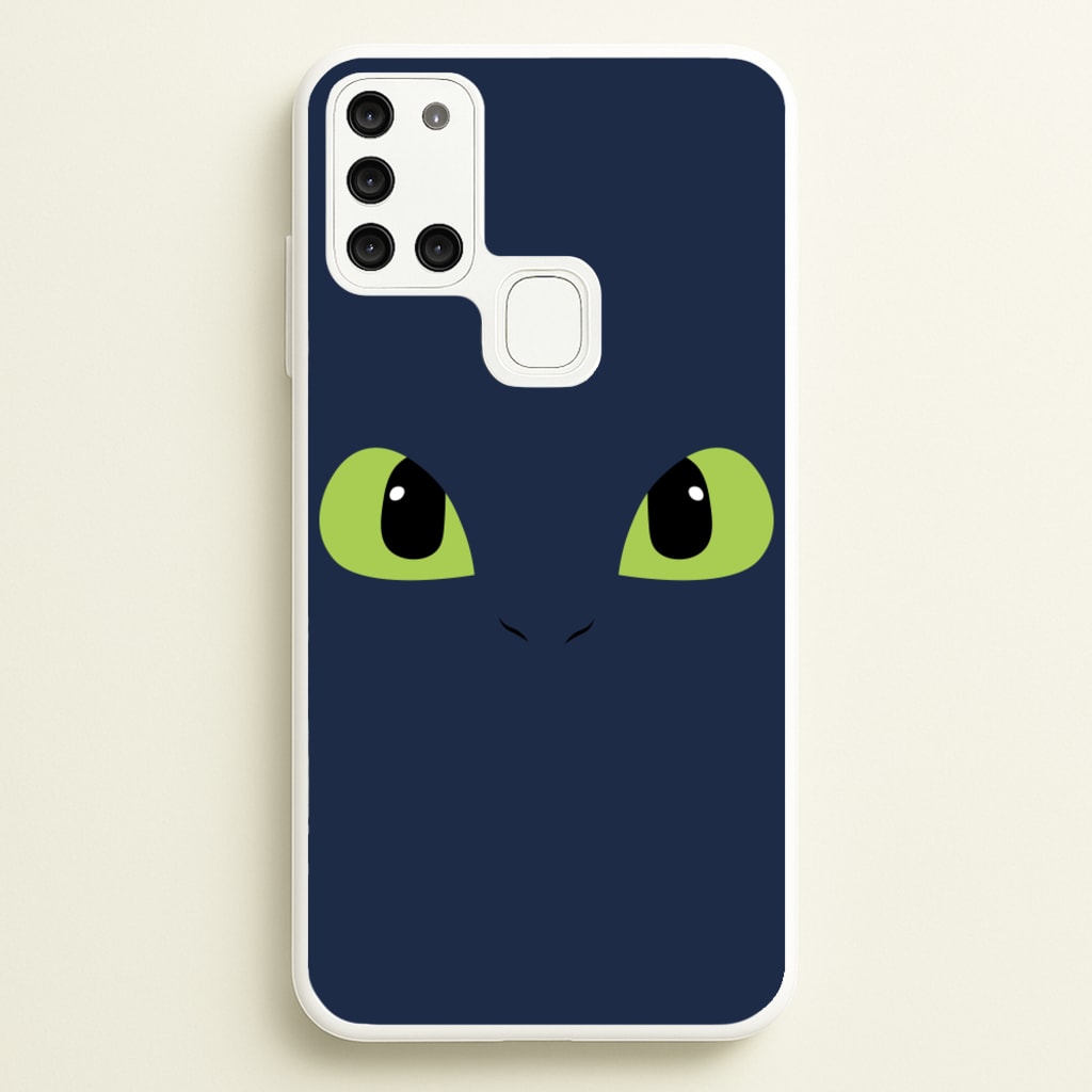 Black Fury Dragon Face - How To Train Your Dragon Phone Case for Galaxy A21s