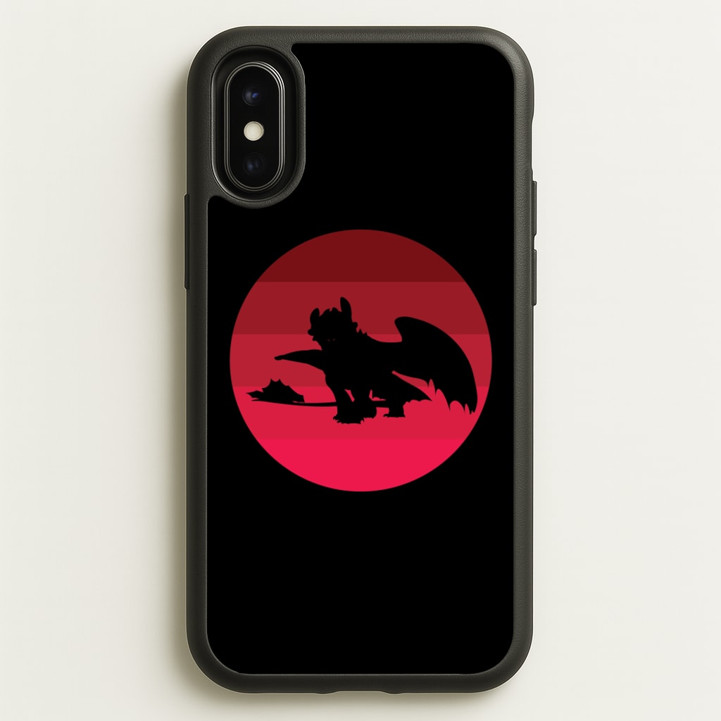 Red Sunset Dragon - How To Train Your Dragon Phone Case for iPhone X / XS