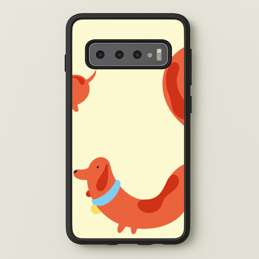 Sausage dog wrapped round - Dachshunds - Dachshunds Phone Case for Galaxy S10
