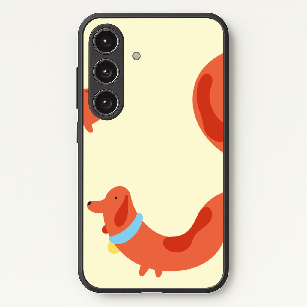 Sausage dog wrapped round - Dachshunds - Dachshunds Phone Case for Galaxy S24FE