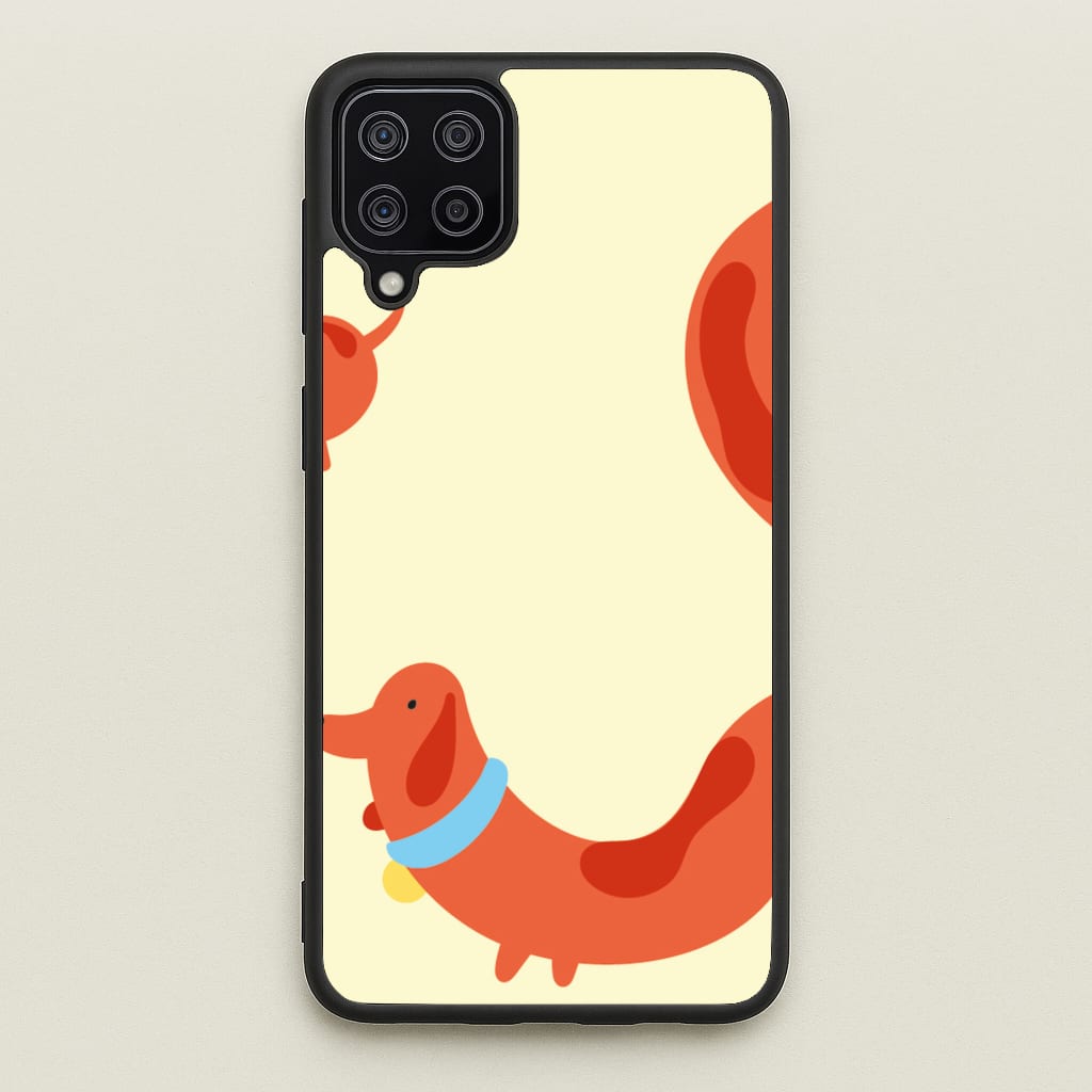 Sausage dog wrapped round - Dachshunds - Dachshunds Phone Case for Galaxy A12