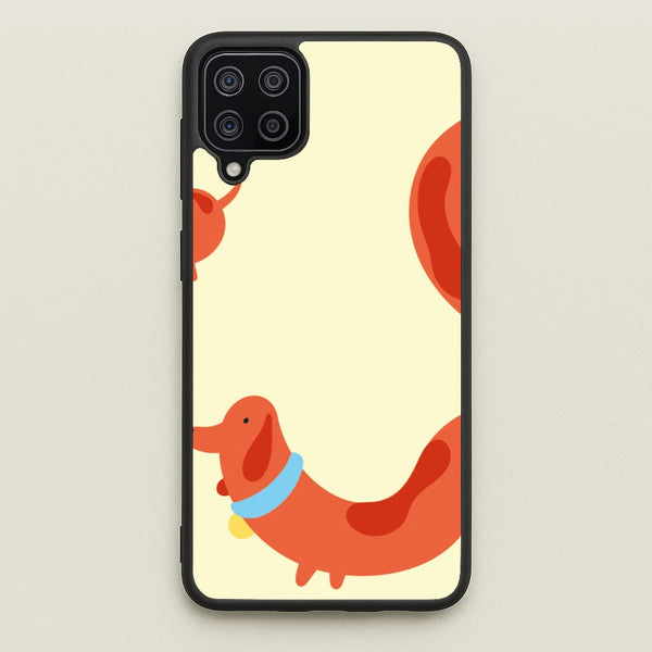Sausage dog wrapped round - Dachshunds - Dachshunds Phone Case for Galaxy A12