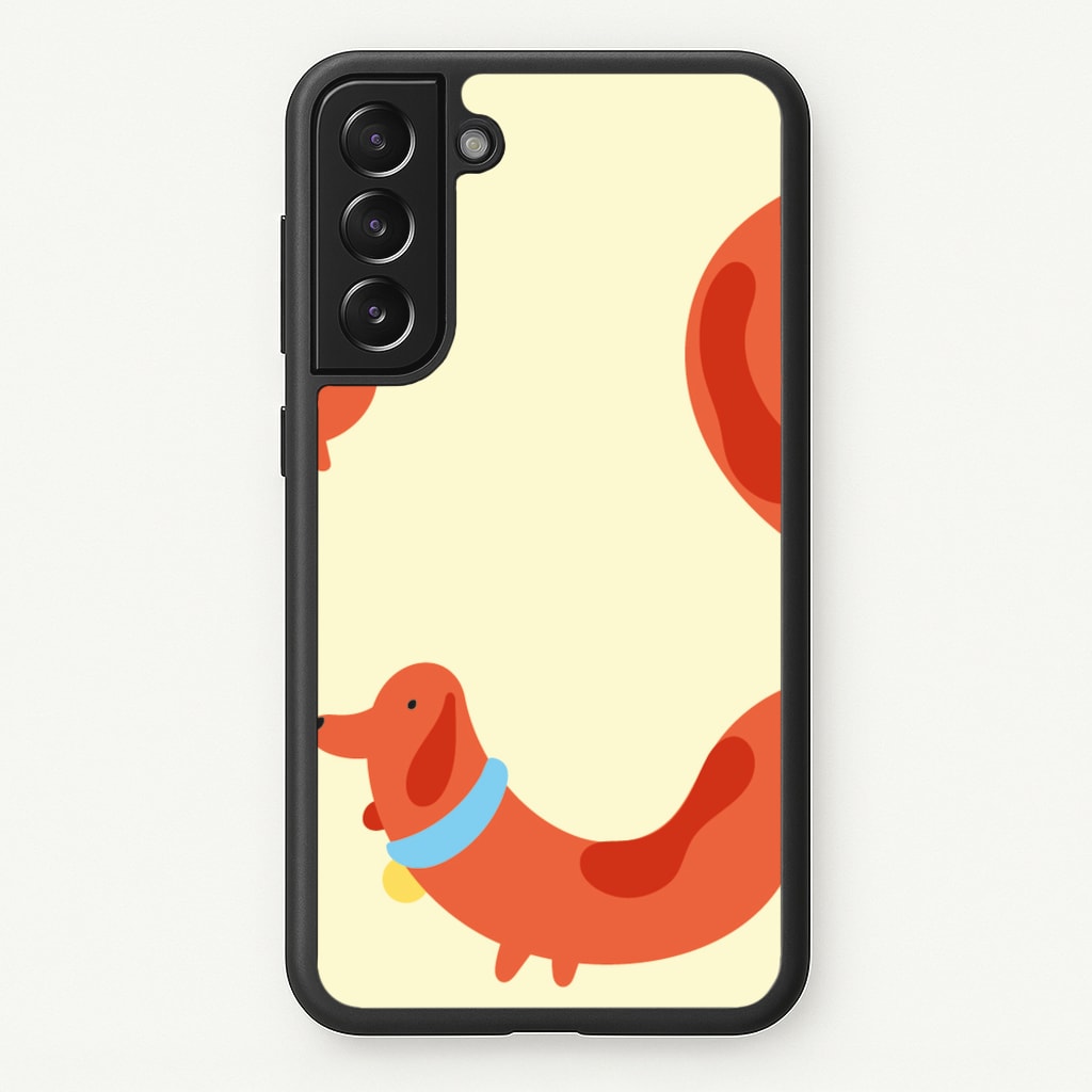 Sausage dog wrapped round - Dachshunds - Dachshunds Phone Case for Galaxy S21FE