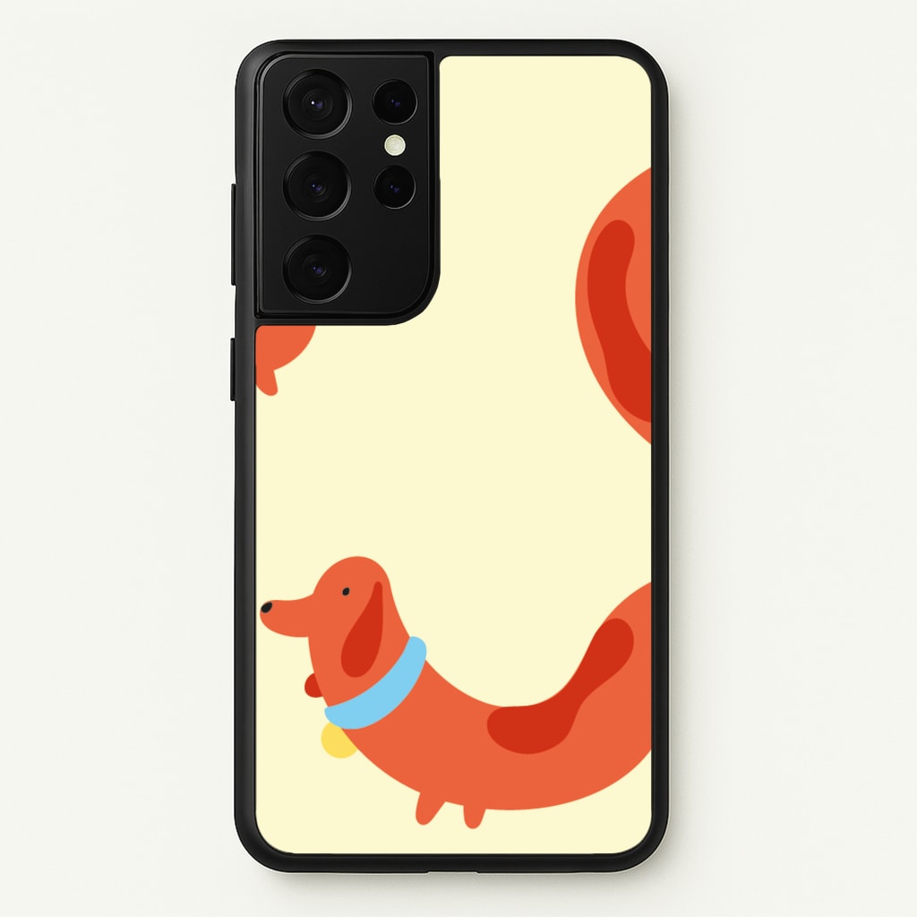 Sausage dog wrapped round - Dachshunds - Dachshunds Phone Case for Galaxy S21 Ultra