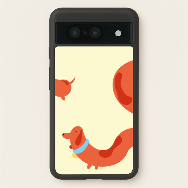 Sausage dog wrapped round - Dachshunds - Dachshunds Phone Case for Google Pixel 8