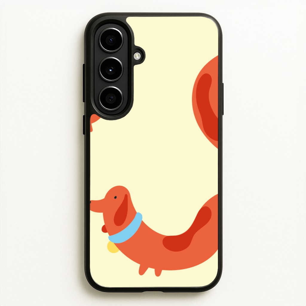 Sausage dog wrapped round - Dachshunds - Dachshunds Phone Case for Galaxy A56
