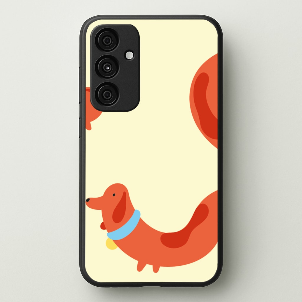 Sausage dog wrapped round - Dachshunds - Dachshunds Phone Case for Galaxy A35