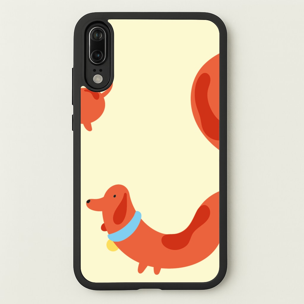 Sausage dog wrapped round - Dachshunds - Dachshunds Phone Case for Huawei P20