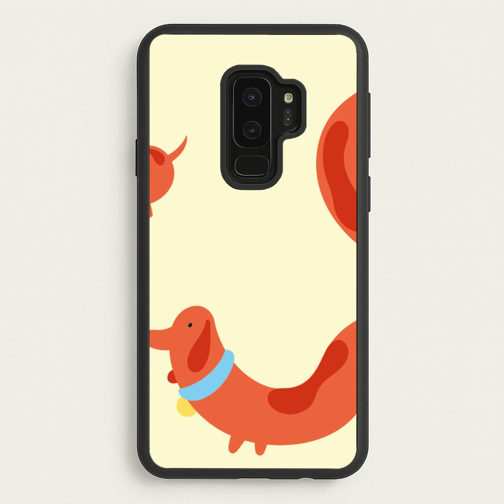 Sausage dog wrapped round - Dachshunds - Dachshunds Phone Case for Galaxy S9 Plus