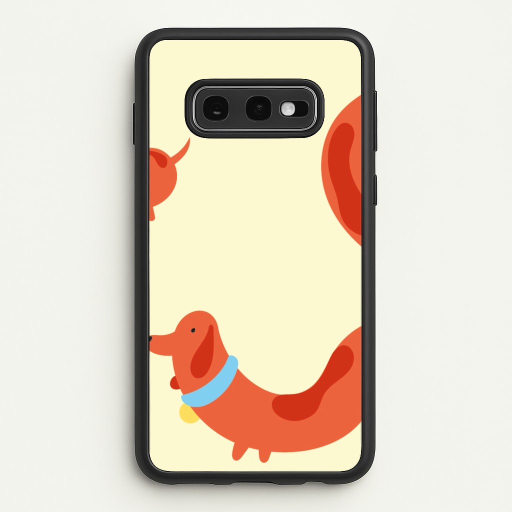 Sausage dog wrapped round - Dachshunds - Dachshunds Phone Case for Galaxy S10e