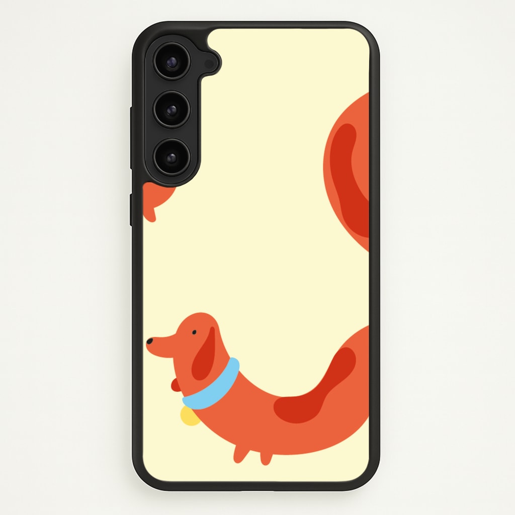 Sausage dog wrapped round - Dachshunds - Dachshunds Phone Case for Galaxy S23