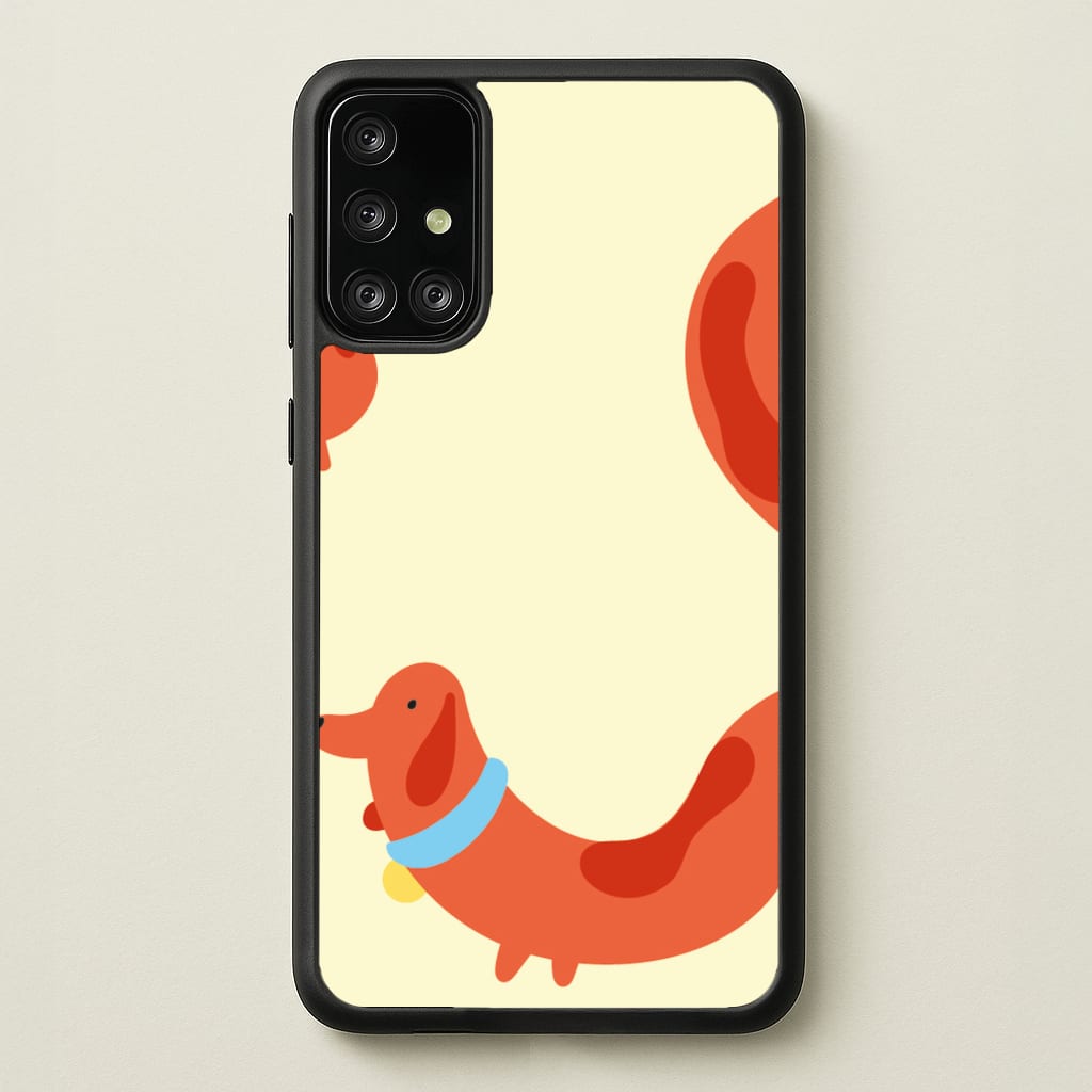 Sausage dog wrapped round - Dachshunds - Dachshunds Phone Case for Galaxy A71