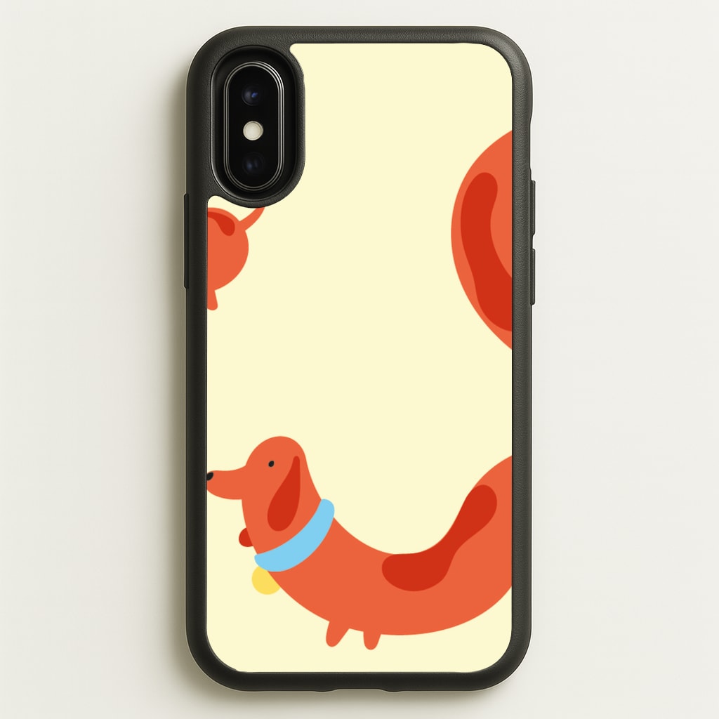 Sausage dog wrapped round - Dachshunds - Dachshunds Phone Case for iPhone X / XS