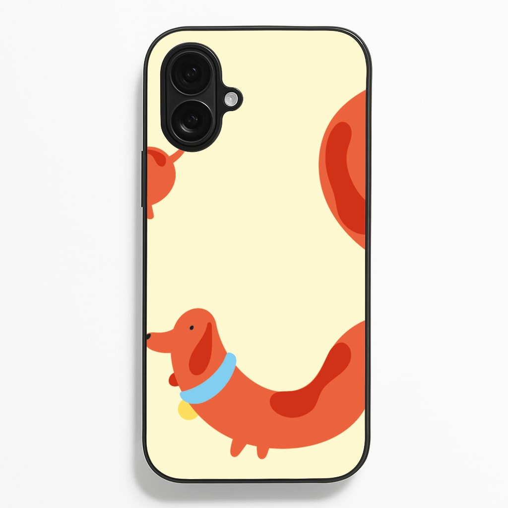 Sausage dog wrapped round - Dachshunds Phone Case