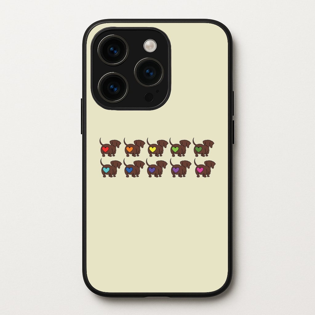 Love hearts - Dachshunds - Dachshunds Phone Case for iPhone 14 Pro