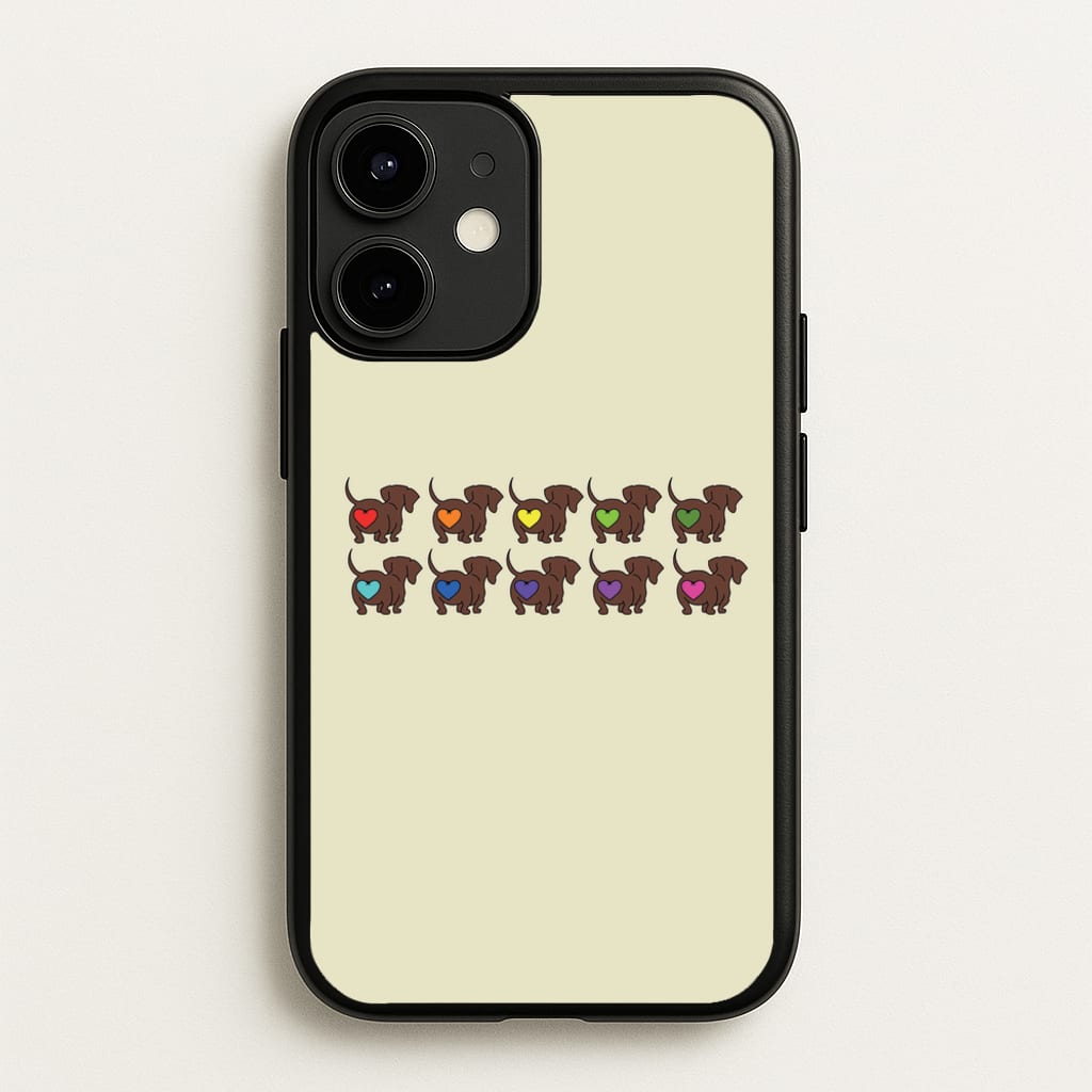 Love hearts - Dachshunds - Dachshunds Phone Case for iPhone 12 / 12 Pro