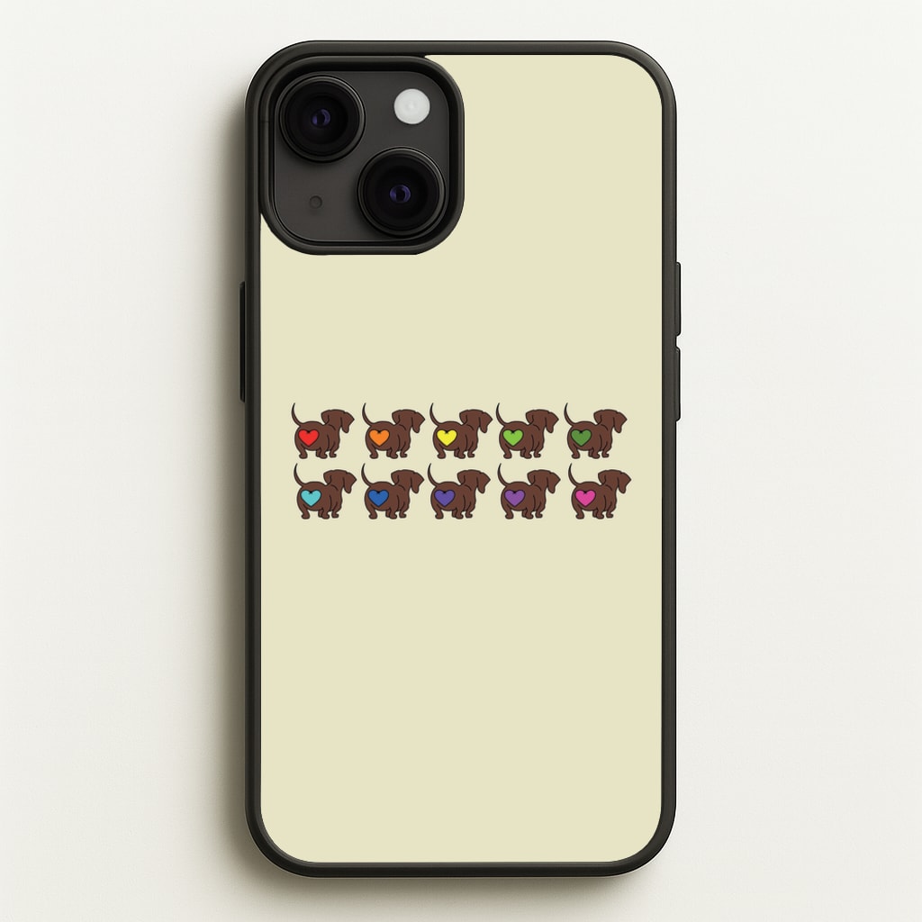 Love hearts - Dachshunds - Dachshunds Phone Case for iPhone 13 Mini