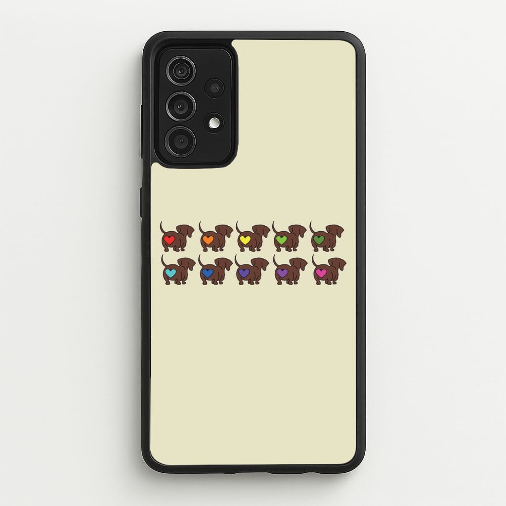 Love hearts - Dachshunds - Dachshunds Phone Case for Galaxy A52 / A52s
